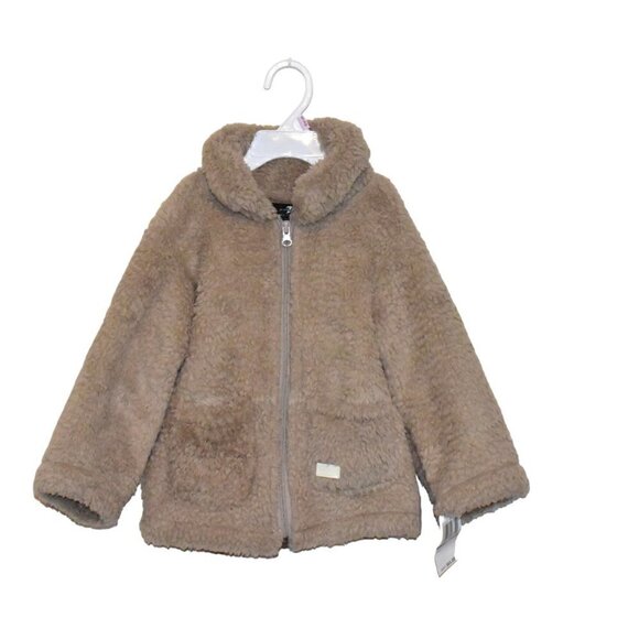 7 For All Man Kind Zip Up Fleece Jacket Coat Taupe Size 24M - Picture 1 of 10